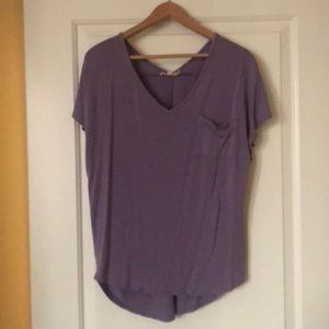 light purple tee with pocket